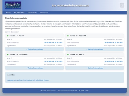 Screenshot server.muschitz.de - Serverstatusinformationen